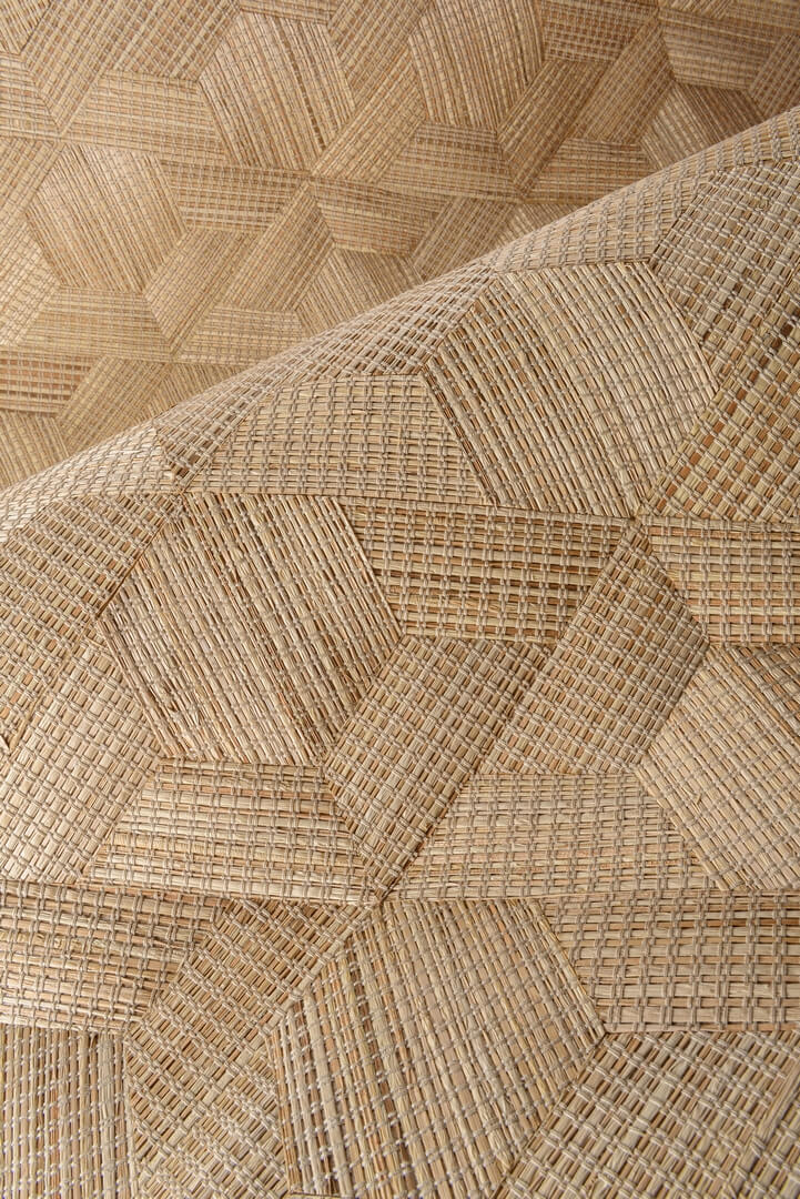 Tapeta naturalna - geometryczna z włókien rafii Arte Reflect 52481 Prismatic