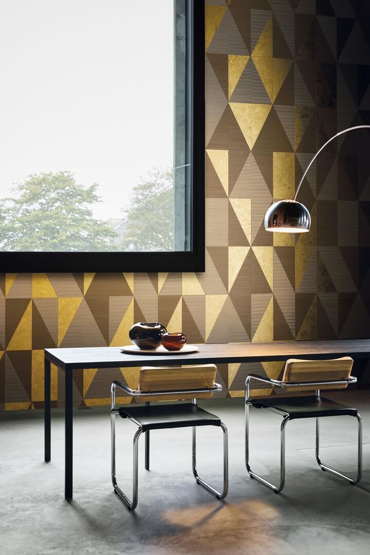 Tapeta fornir z geometrycznym wzorem Omexco LAN312 Sunray Light At Night