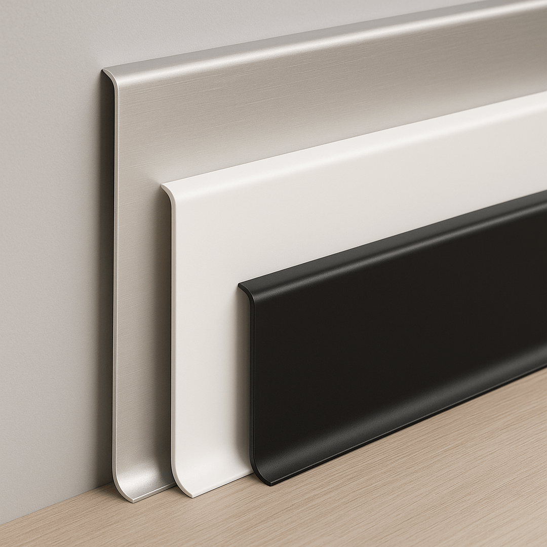 Listwa przypodłogowa aluminiowa czarna AF060B  AluFit - wys. 6 cm