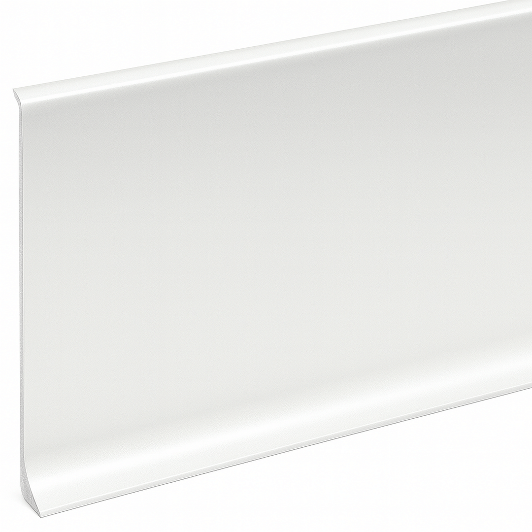 Listwa przypodłogowa aluminiowa biała AF080W  AluFit - wys. 8 cm