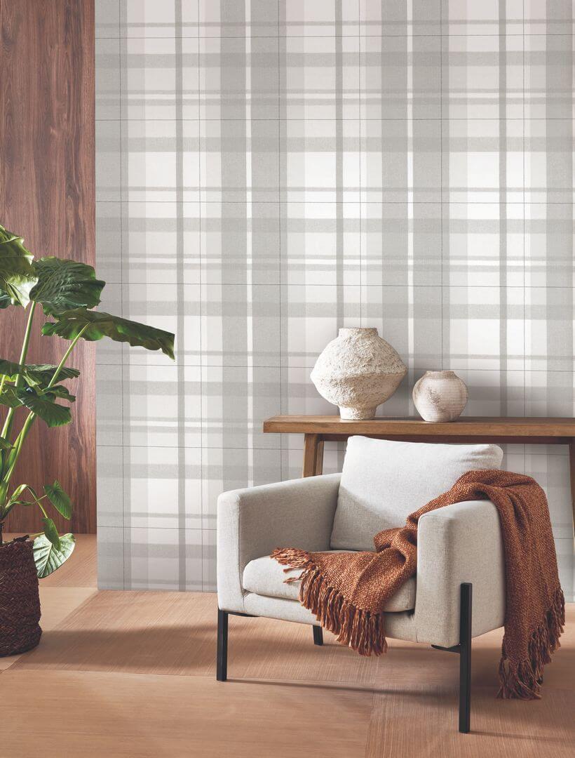 Tapeta krata inspirowana tartanem Casadeco MADE 202059418 Tartan Touch Tailor Made