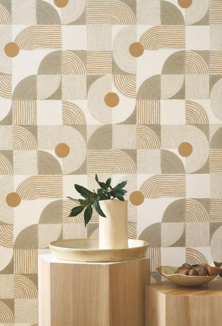 Tapeta geometryczna Casadeco RITU 201927235 Element Rituel