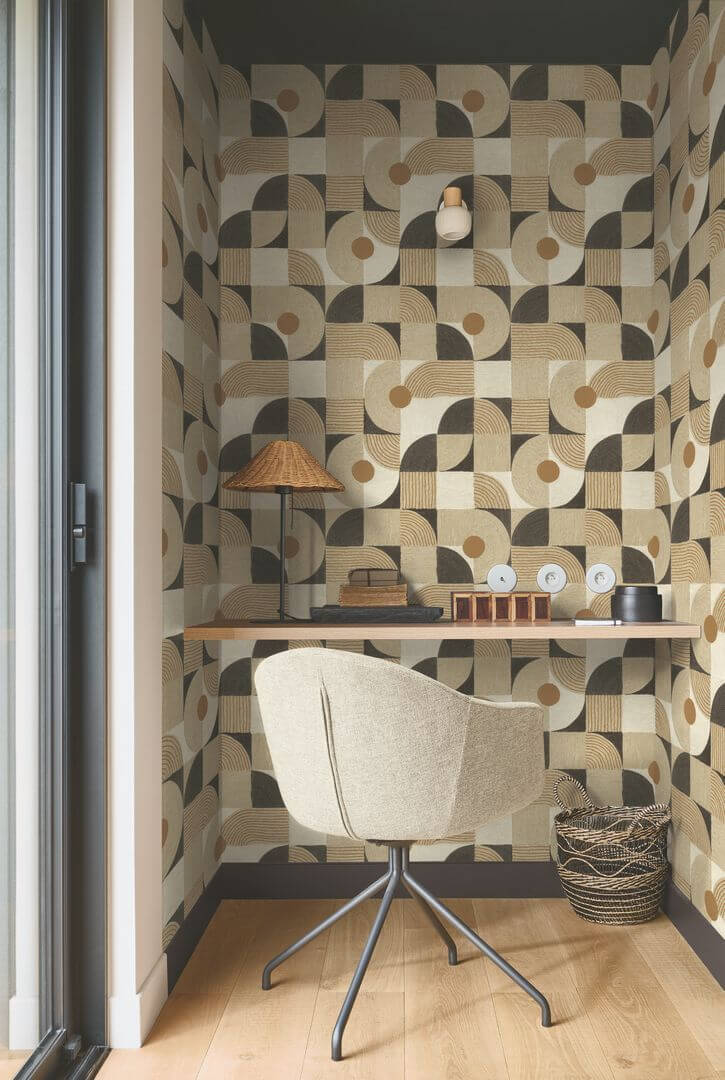 Tapeta geometryczna Casadeco RITU 201929341 Element Rituel