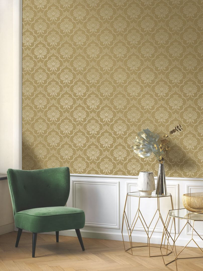 Tapeta z ornamentowym wzorem złota Casadeco EXIR 202012493 Panache Elixir