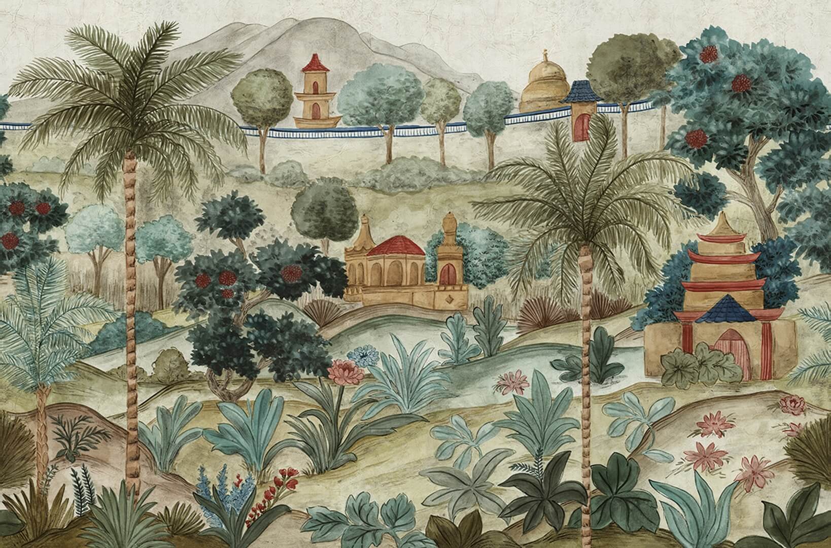 Mural inspirowany orientalnymi ogrodami Eijffinger 350680 Amber
