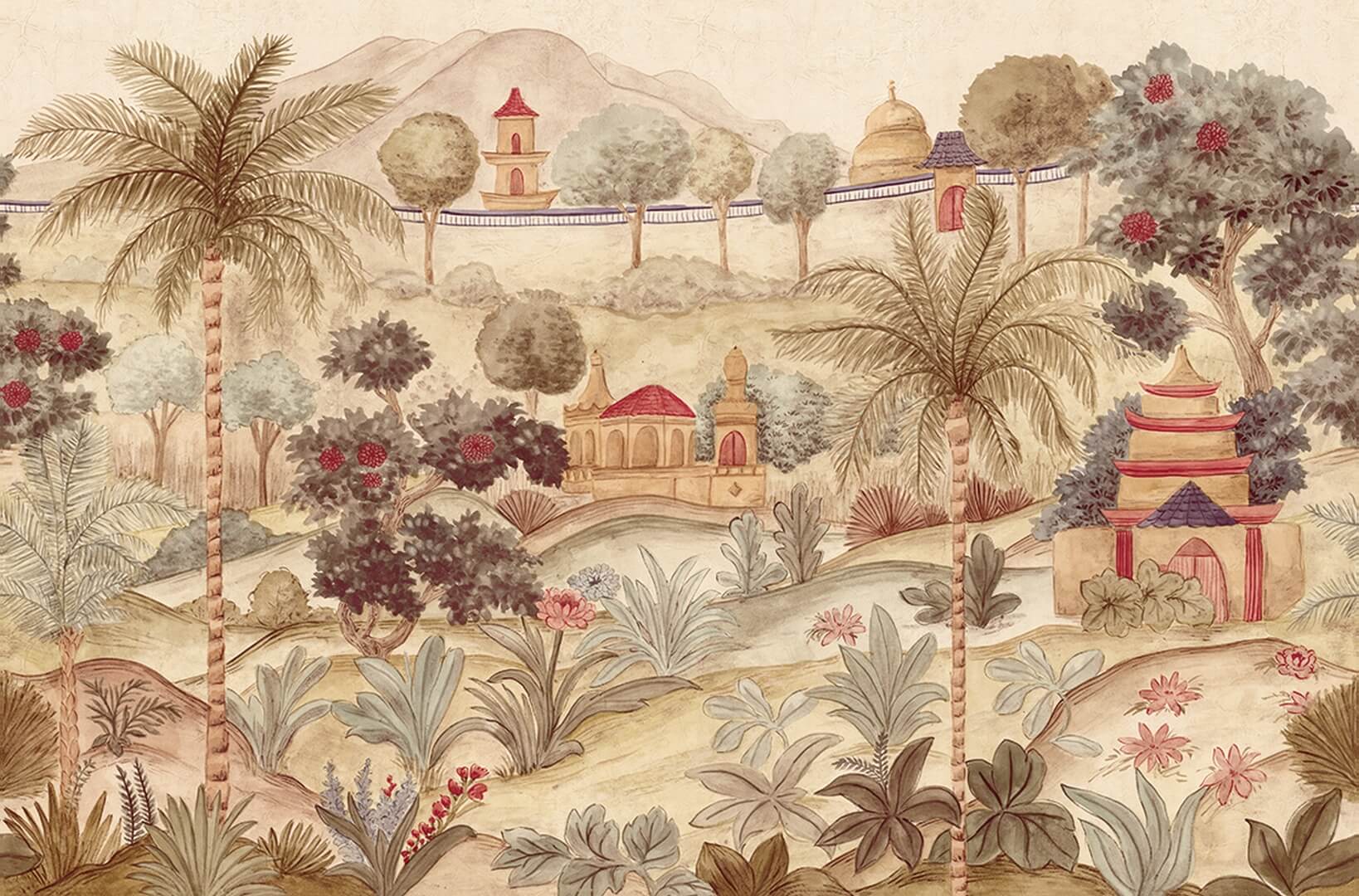Mural inspirowany orientalnymi ogrodami Eijffinger 350681 Amber