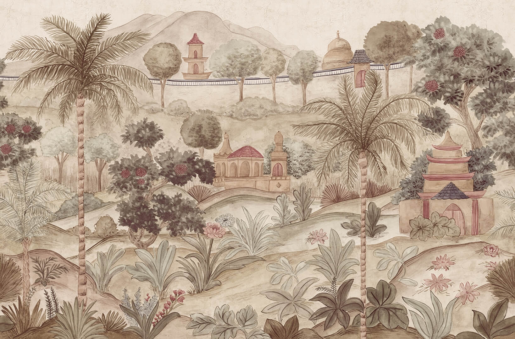 Mural inspirowany orientalnymi ogrodami Eijffinger 350682 Amber