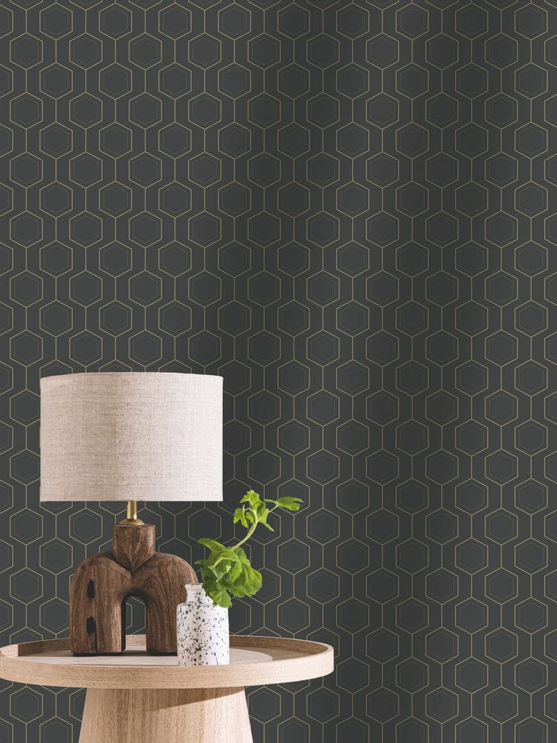 Tapeta heksagony Caselio 107139921 Hexaline Moonlight III