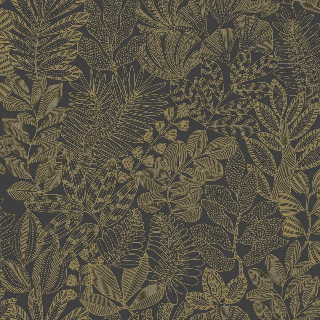 Tapeta tropikalna roślinność Caselio 107169265 Golden Jungle Moonlight III