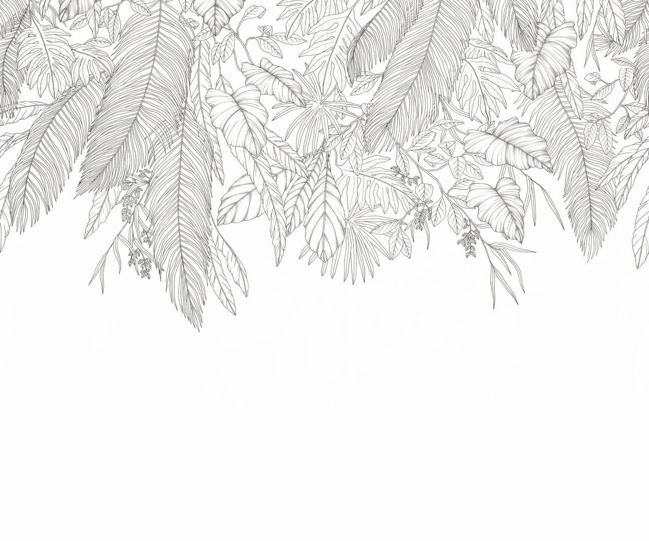 Mural z opadającym wzorem liści Caselio 107260907 S Descendant Jungle Moonlight III