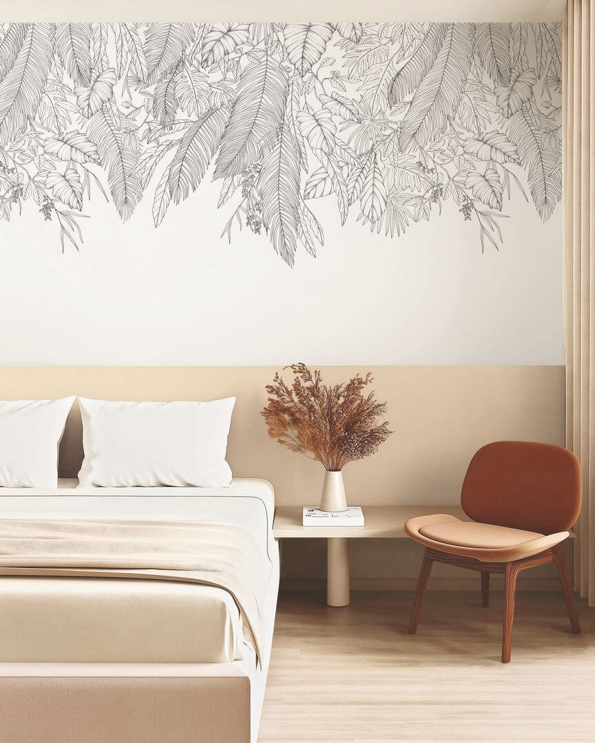 Mural z opadającym wzorem liści Caselio 107260907 S Descendant Jungle Moonlight III