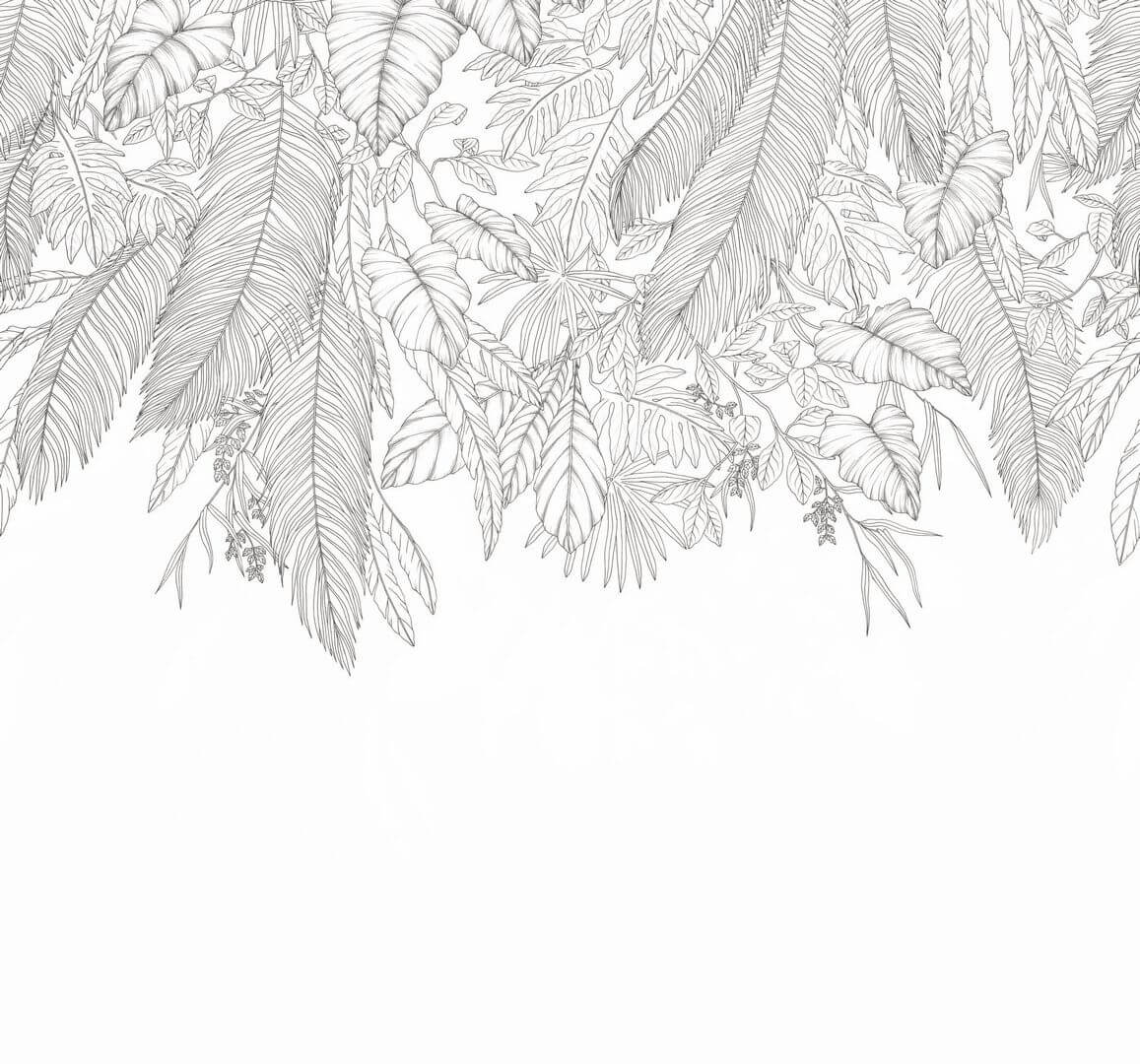 Mural z opadającym wzorem liści Caselio 107260908 M Descendant Jungle Moonlight III