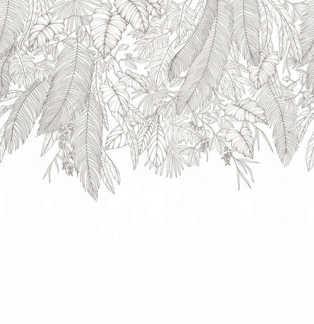 Mural z opadającym wzorem liści Caselio 107260909 L Descendant Jungle Moonlight III