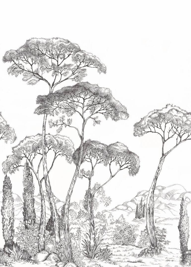 Mural krajobraz sosnowego lasu Caselio 107290903 M Forest of Pineas Moonlight III