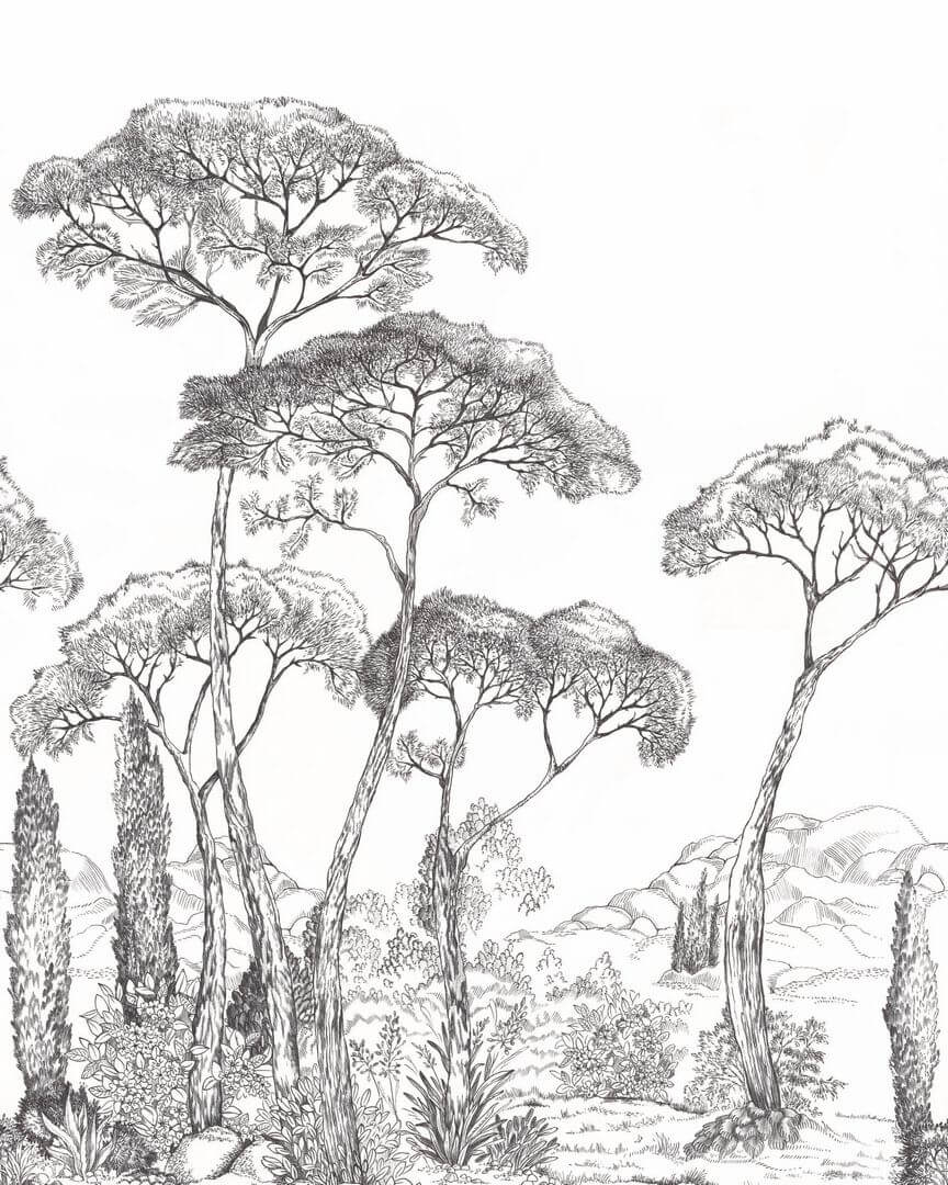Mural krajobraz sosnowego lasu Caselio 107290905 S Forest of Pineas Moonlight III