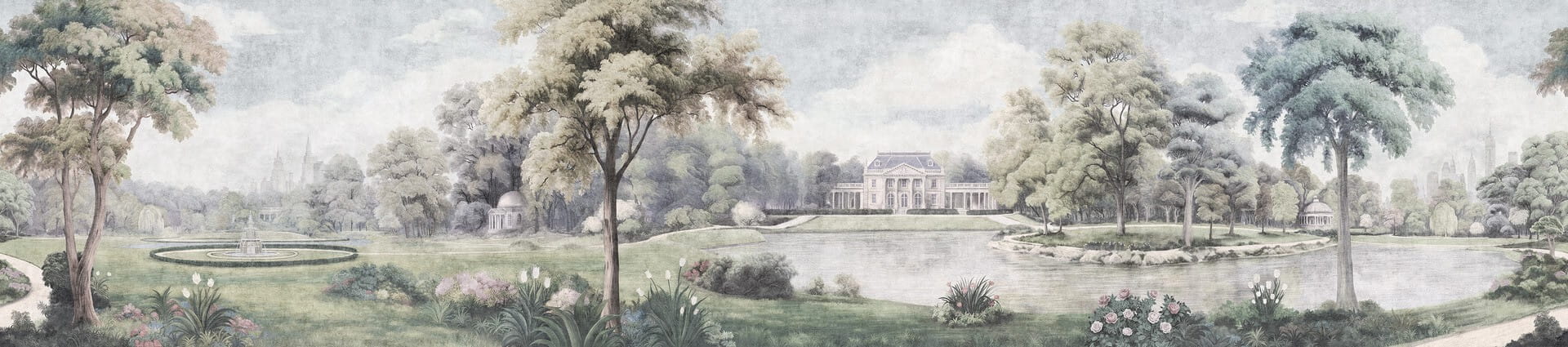 Fototapeta krajobraz parku z architekturą w tle London Art BNV20-B L’Ouverture Verte