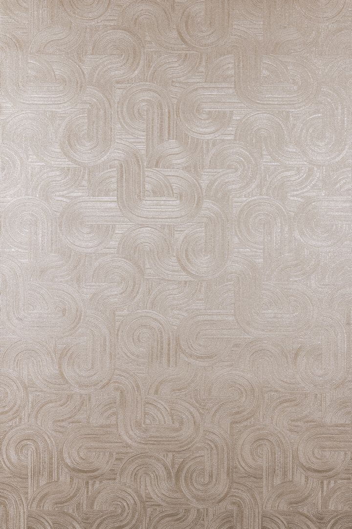 Tapeta zakrzywione mieniące linie srebrna Casamance 75000814 Carat Ecrin