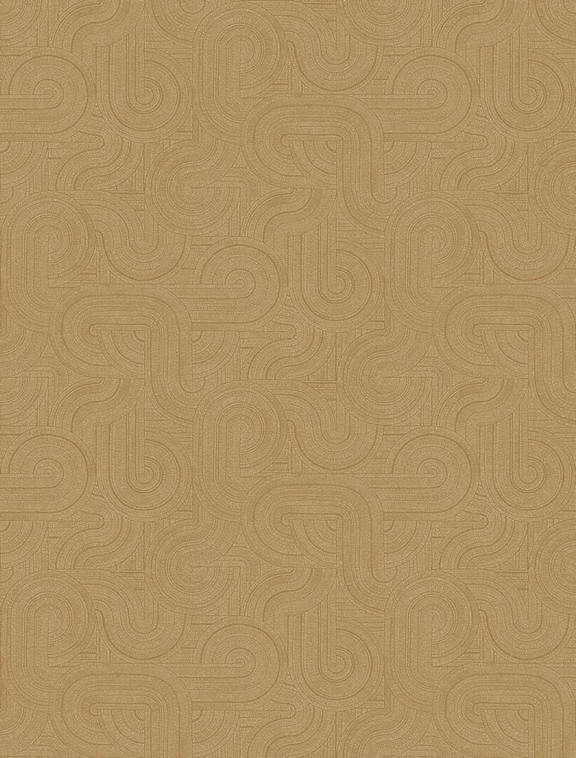 Tapeta zakrzywione linie na metalicznej folii złota Casamance 75101324 Dresden Ecrin