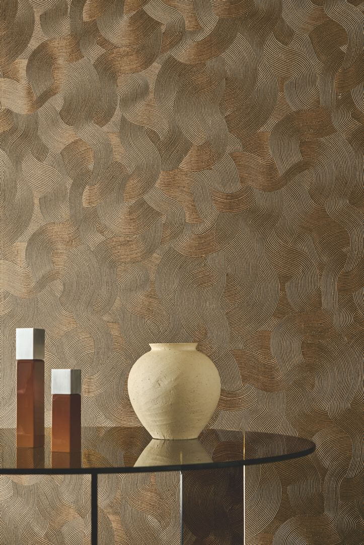 Tapeta połyskująca w falujące linie Casamance 77002650 Gemmae Ecrin