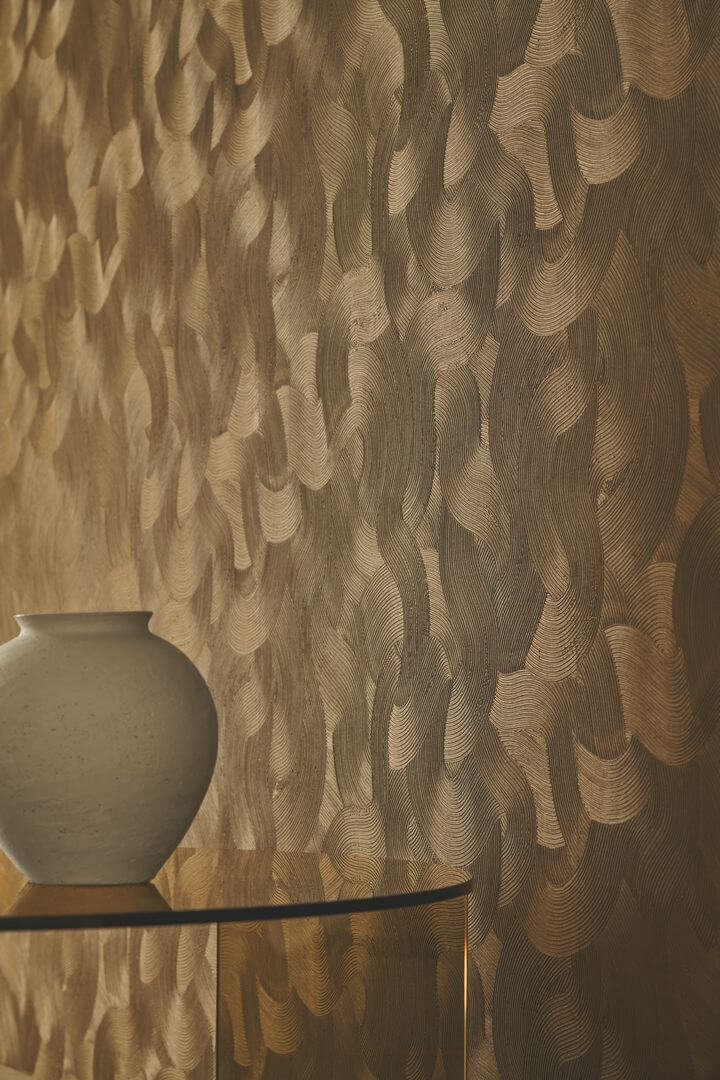 Tapeta połyskująca w falujące linie Casamance 77002650 Gemmae Ecrin