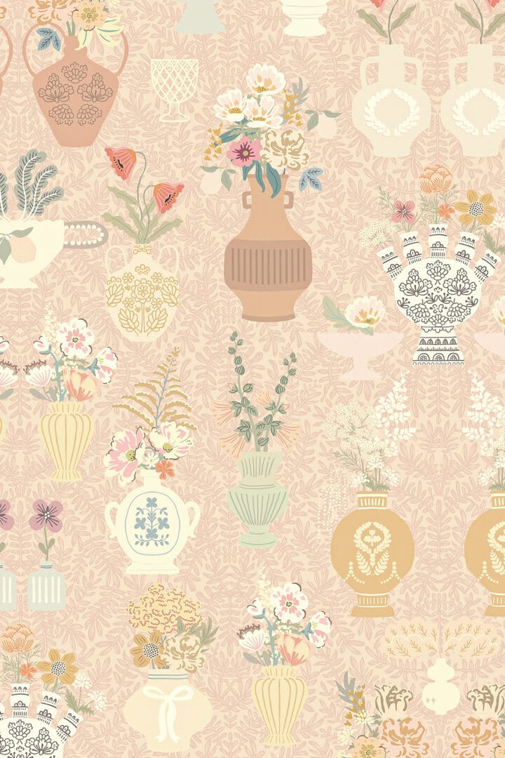 Mural roślinny - wazony, kwiatym liście Majvillan 902-01 Summer Spritz A Sipp of Summer's Spell