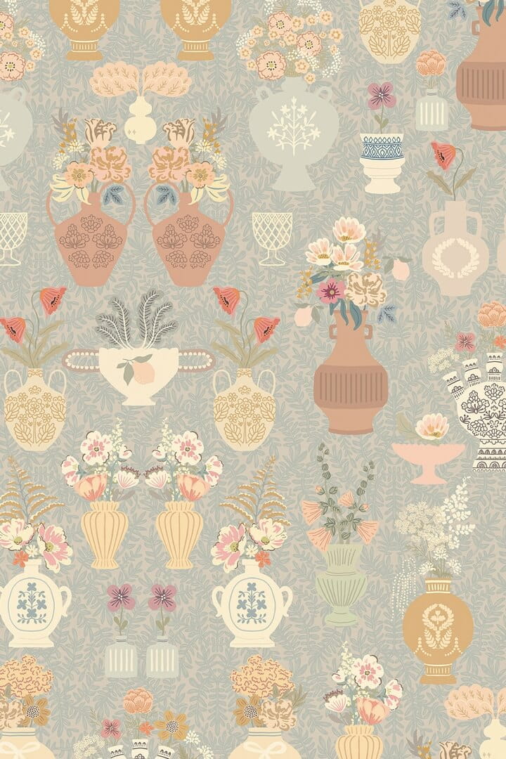 Mural roślinny - wazony, kwiatym liście Majvillan 902-03 Summer Spritz A Sipp of Summer's Spell