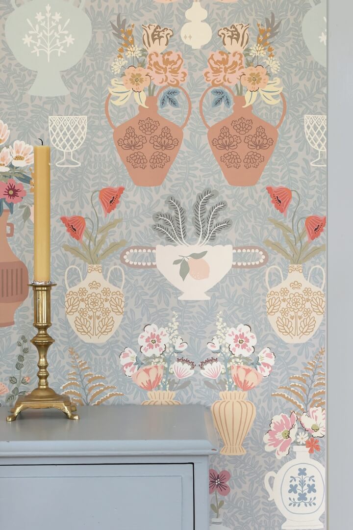 Mural roślinny - wazony, kwiatym liście Majvillan 902-03 Summer Spritz A Sipp of Summer's Spell