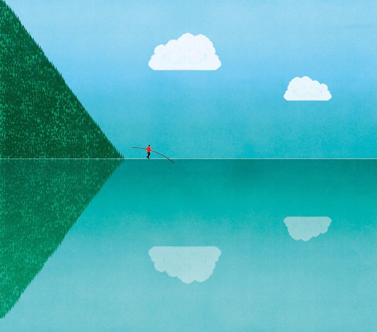 Fototapeta postać idącą po cienkiej linii Wall&Deco WDBL2601 Balancing Contemporary 2026