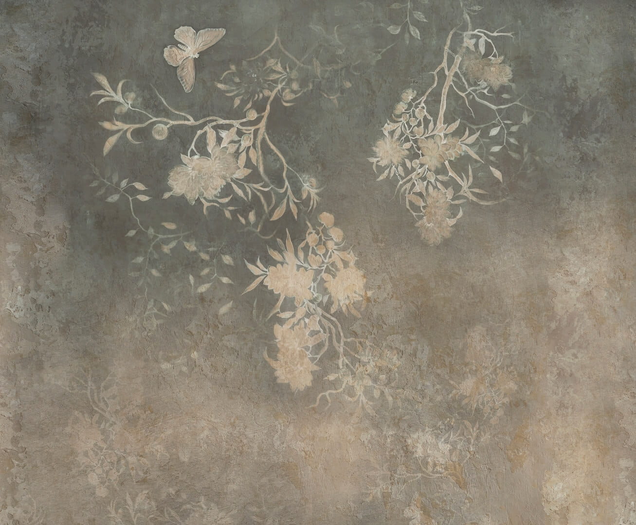 Fototapeta roślinność na postarzanej ścianie Wall&Deco WDBU2601 Baudelaire Contemporary 2026