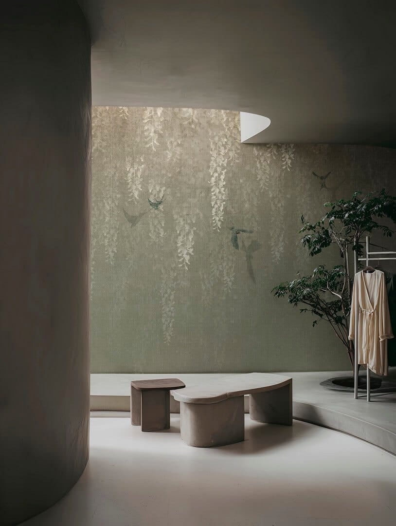 Fototapeta opadające gałązki i ptaki Wall&Deco WDDE2601 Dehors Contemporary 2026