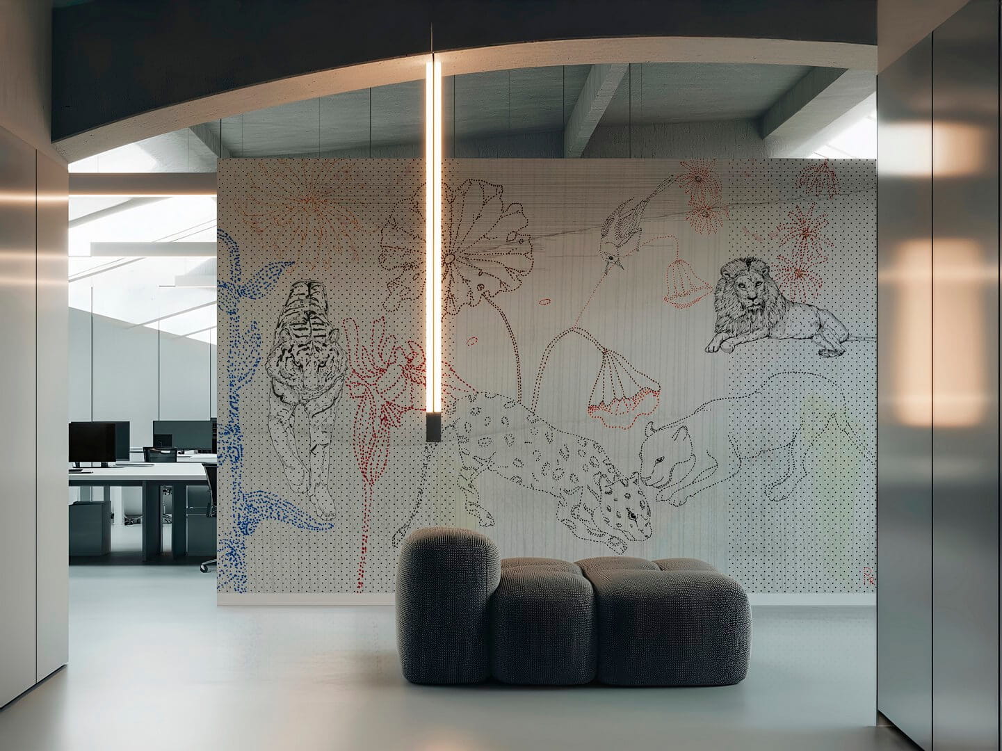 Fototapeta zwierzęta i rośliny w graficznym stylu Wall&Deco WDDO2601 Dots Contemporary 2026