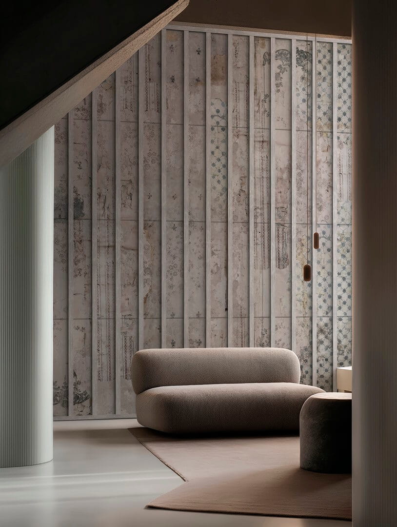 Fototapeta postarzana ściana z lamelami Wall&Deco WDRS2601 Rosa Spina Contemporary 2026