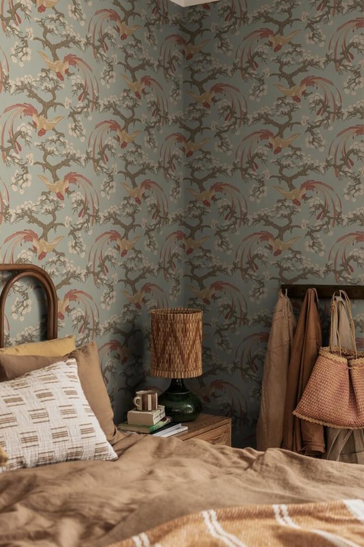 Tapeta botaniczna z feniksem Boras Tapeter 8160 Fenix Charm