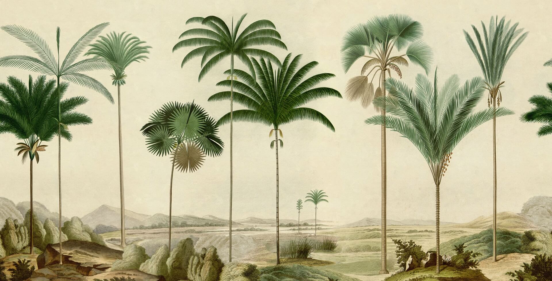 Fototapeta palmy Rebel Walls R20869 Vintage Palms Eden Escape