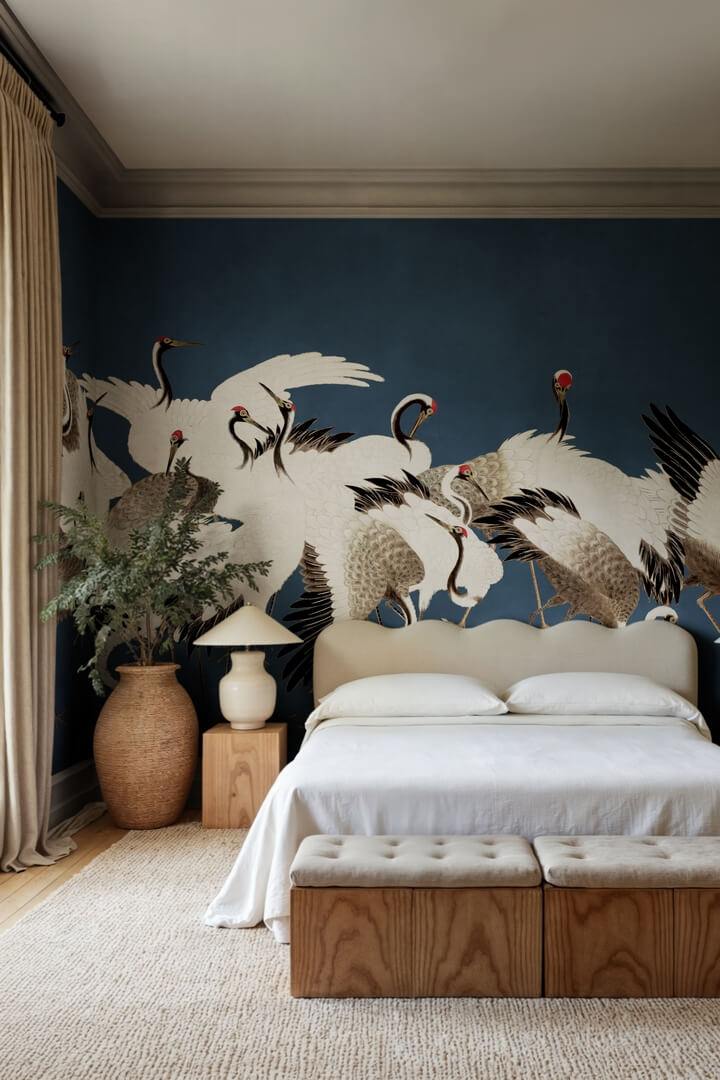 fototapeta tańczące żurawie Rebel Walls R20900 Dancing Cranes Eden Escape