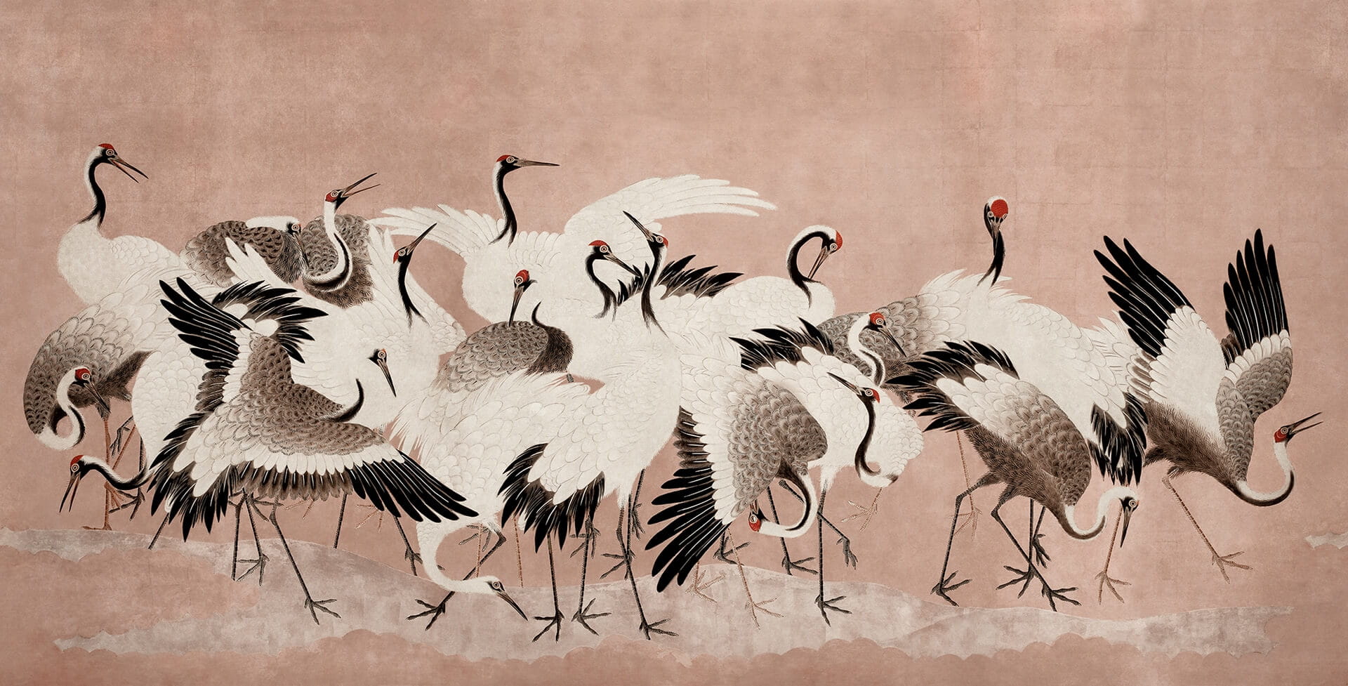 fototapeta tańczące żurawie Rebel Walls R20902 Dancing Cranes Eden Escape