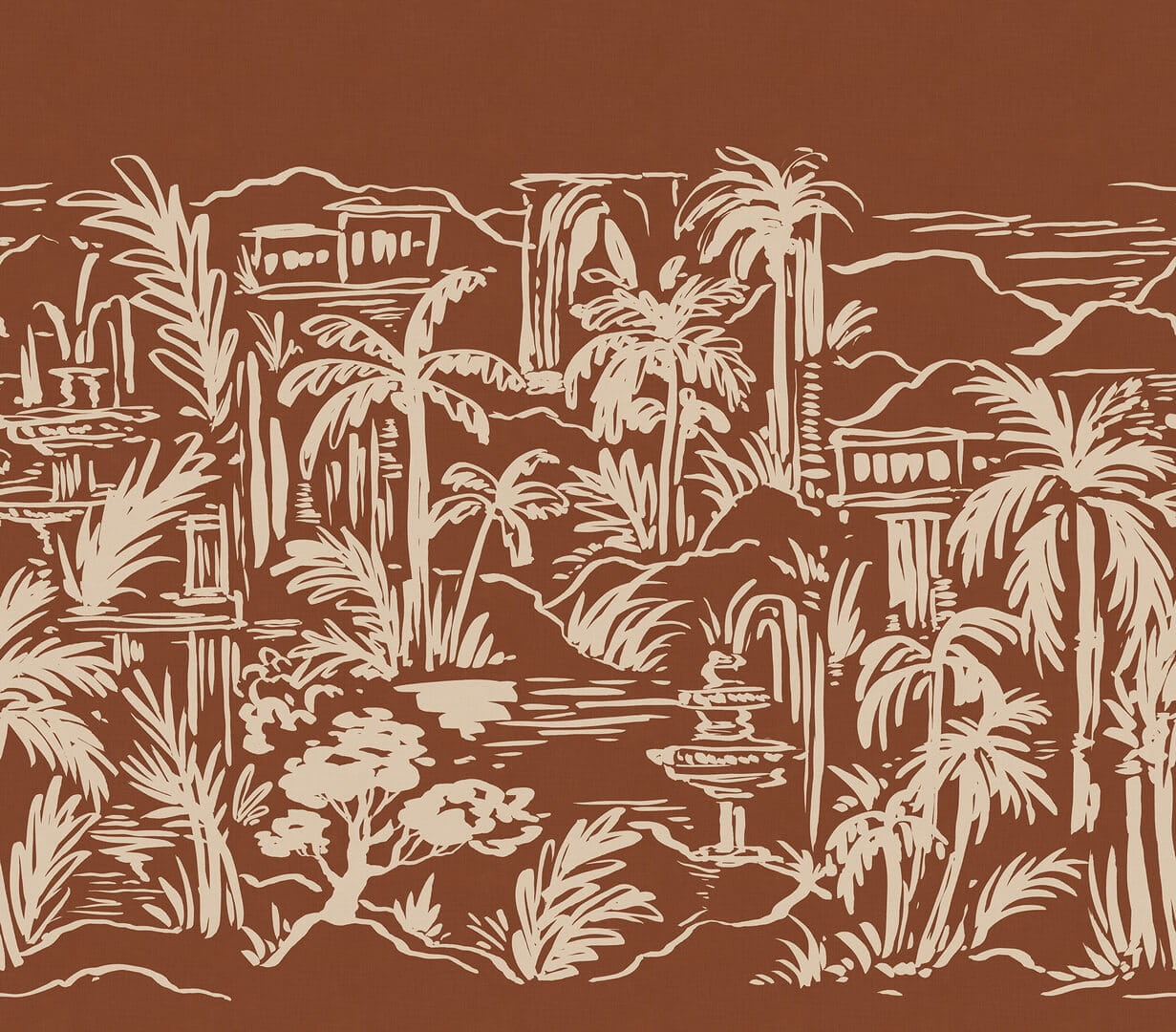 Fototapeta palmy i klasyczna architektura Rebel Walls R21438 Palm Oasis Eden Escape