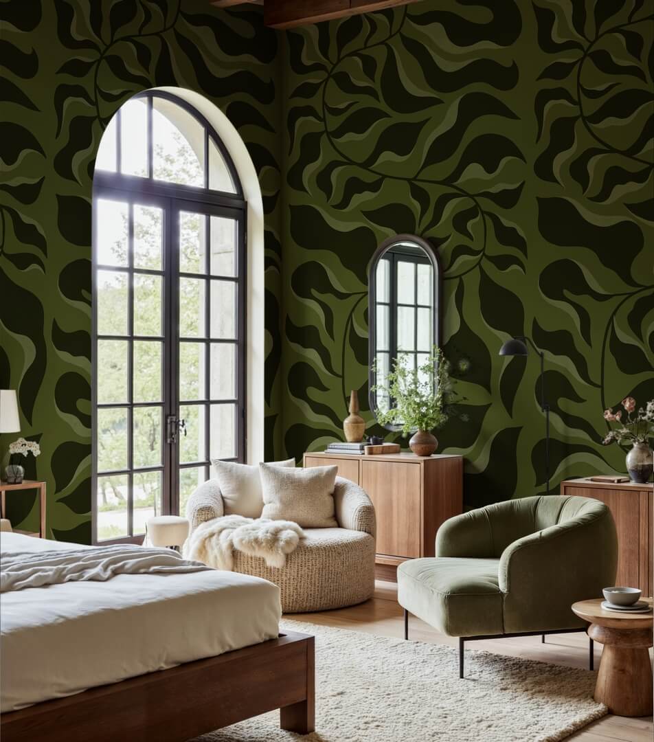 Fototapeta graficzne liście Rebel Walls R21445 Bold Botanica Eden Escape