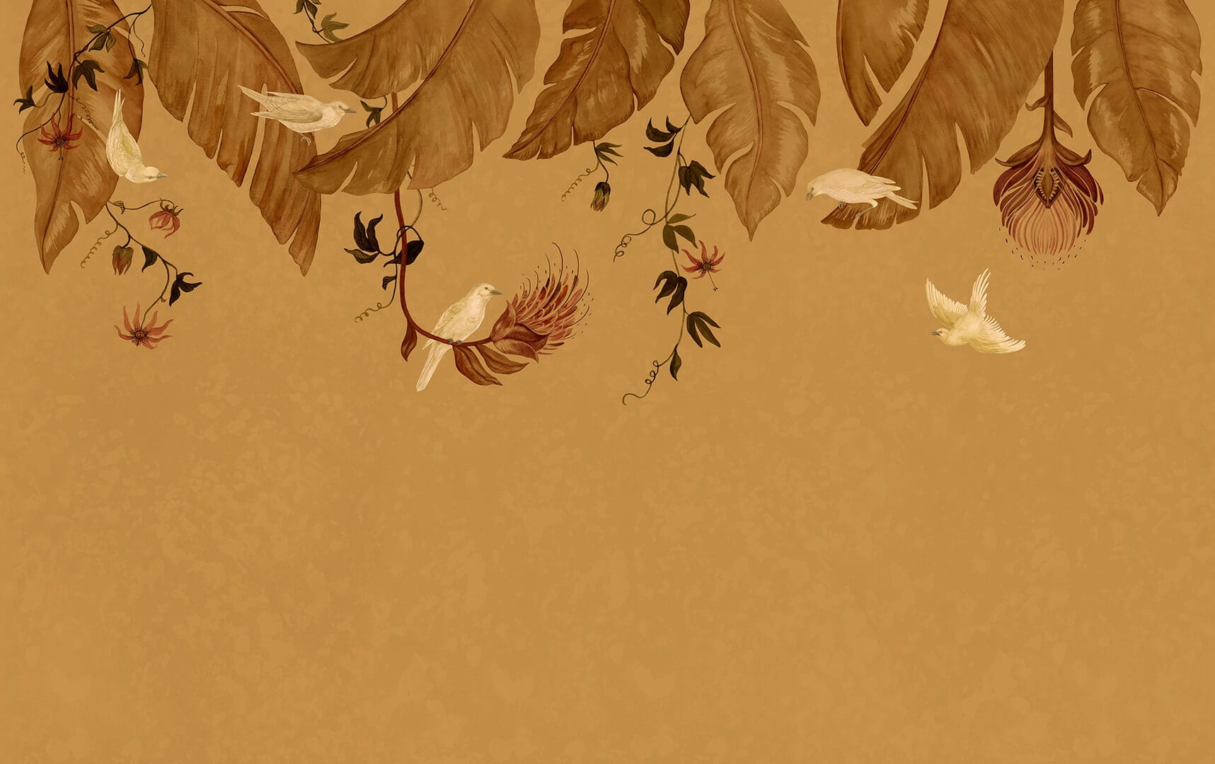 Fototapeta ptaki i liście Rebel Walls R21465 Birds in the Trees Eden Escape