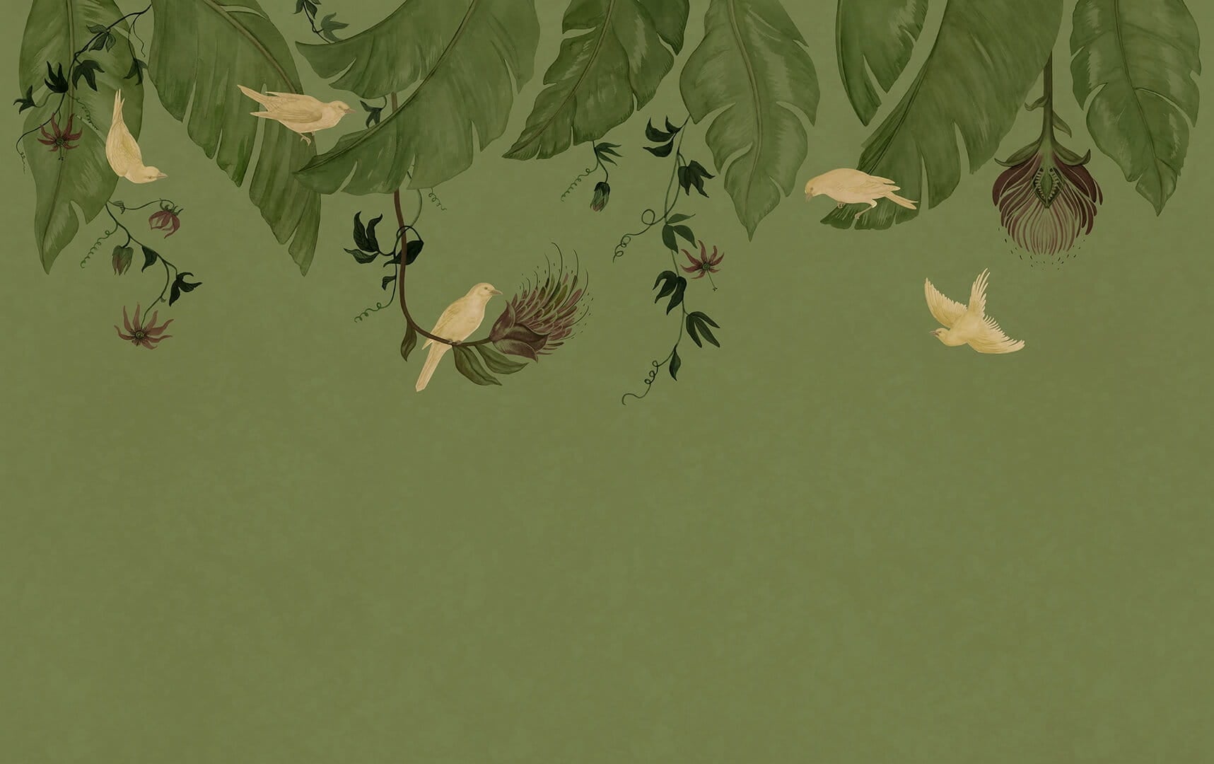 Fototapeta ptaki i liście Rebel Walls R21466 Birds in the Trees Eden Escape