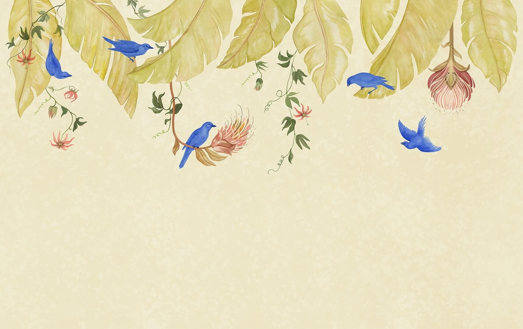Fototapeta ptaki i liście Rebel Walls R21468 Birds in the Trees Eden Escape