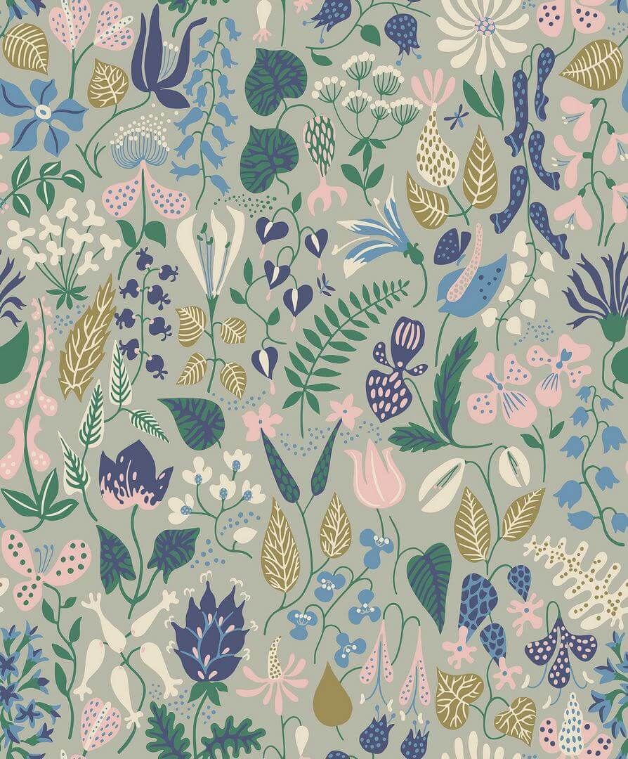 Tapeta roślinna Boras Tapeter 1370 Stig Lindberg Herbarium Scandinavian Designers
