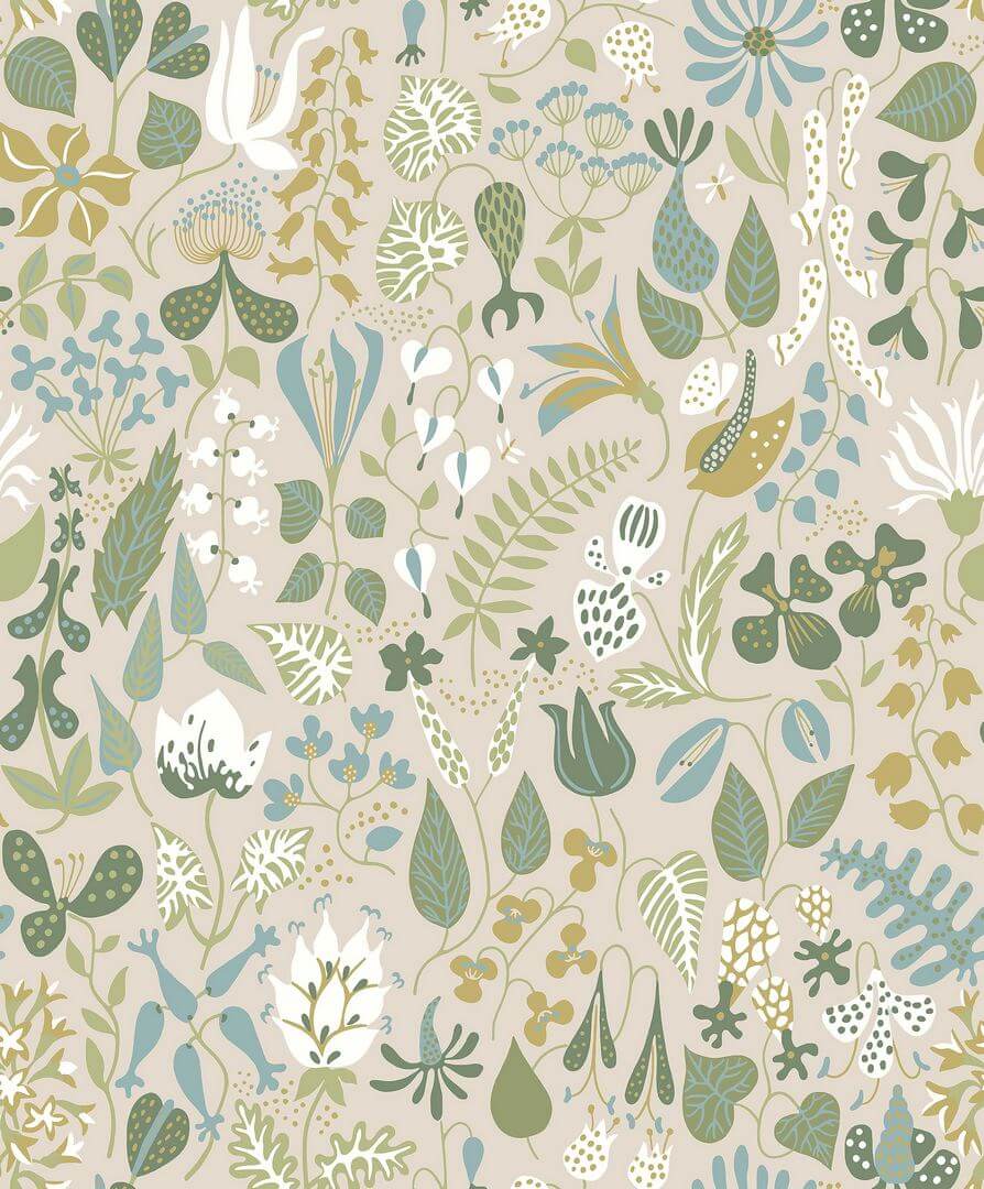 Tapeta roślinna Boras Tapeter 1371 Stig Lindberg Herbarium Scandinavian Designers