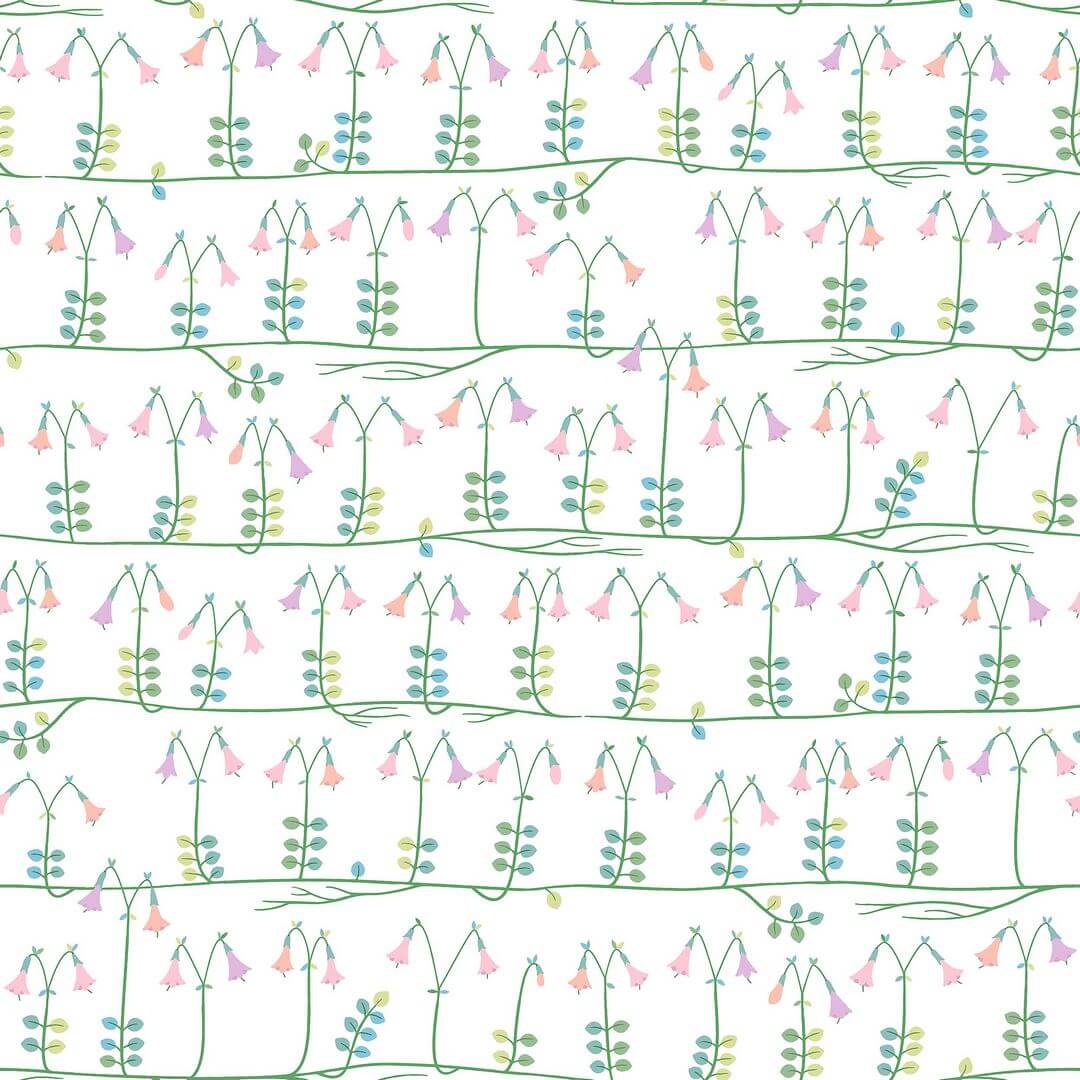 Tapeta stylizowane kwiaty Boras Tapeter 1373 Stig Lindberg Linnea Scandinavian Designers