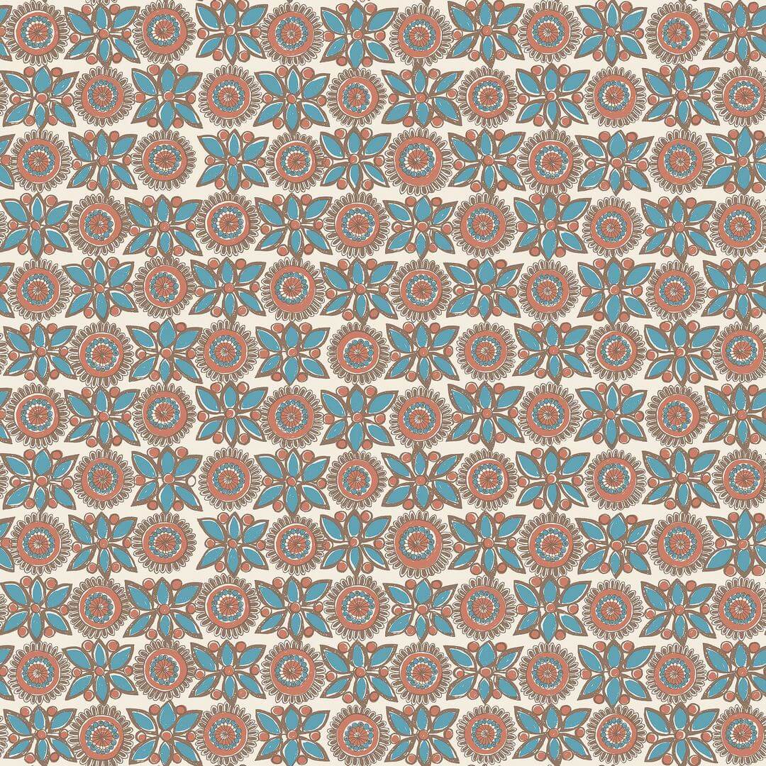Tapeta kwiaty retro Boras Tapeter 1383 Turi Gramstad Oliver Astrid Scandinavian Designers