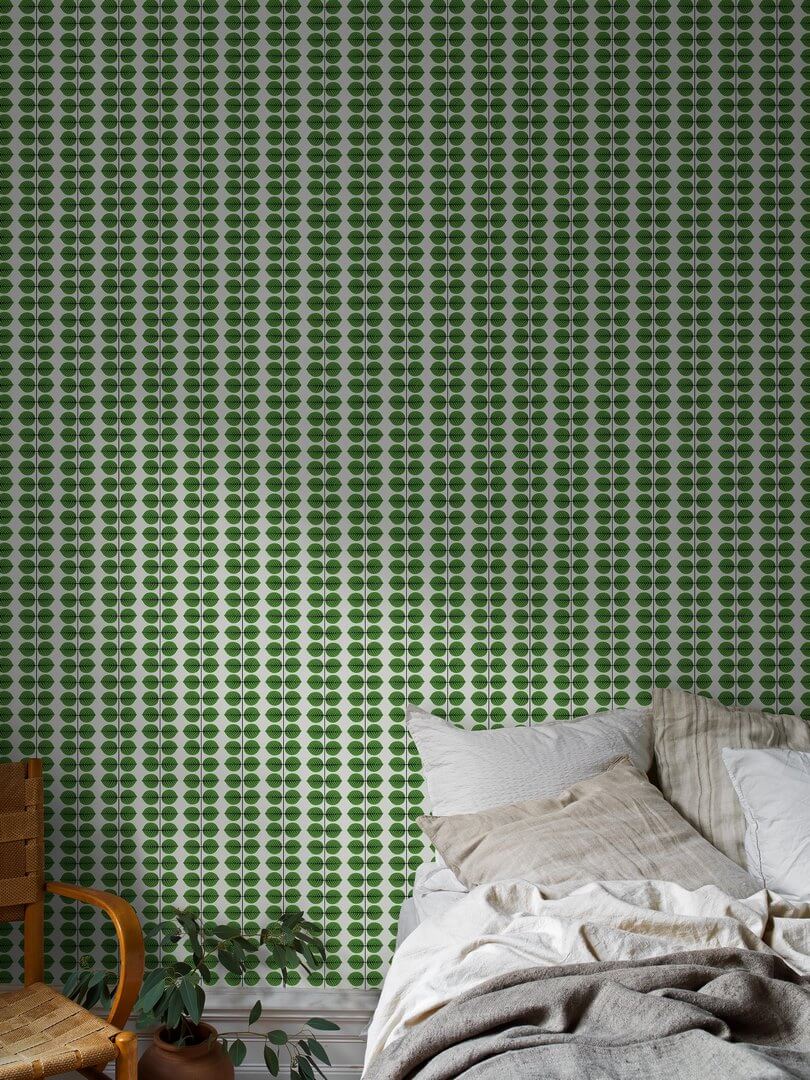 Tapeta stylizowane liście Boras Tapeter 1750 Stig Lindberg Berså Scandinavian Designers