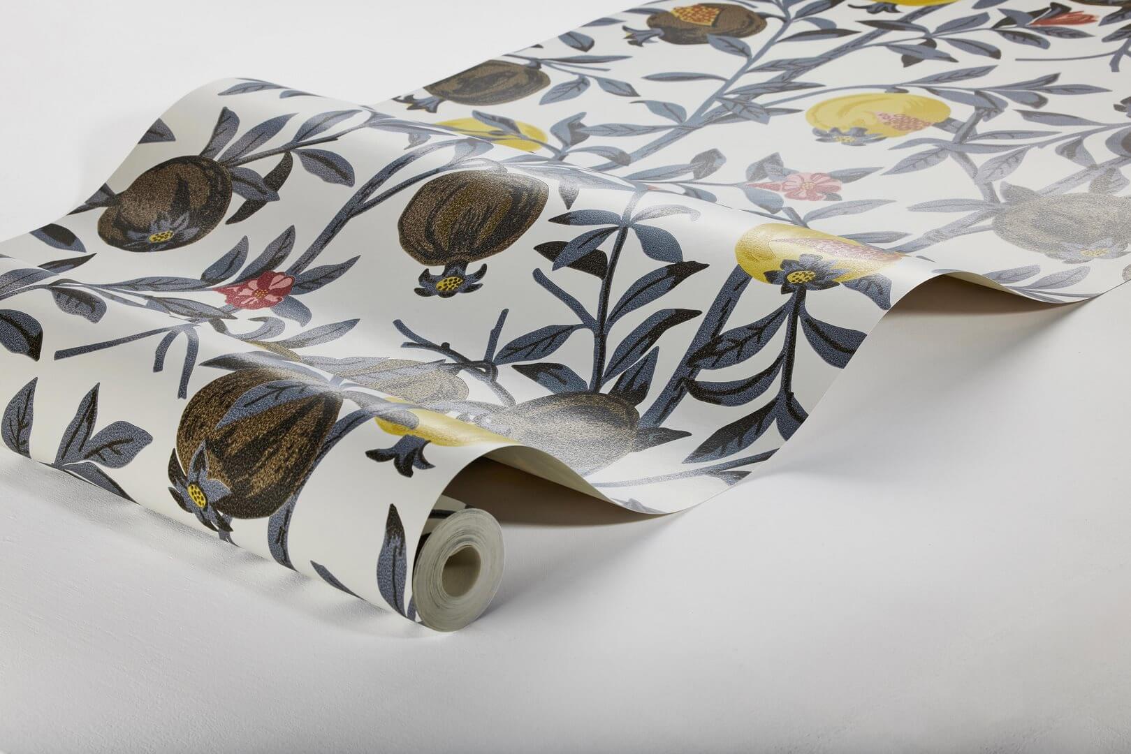 Tapeta owoce granatu Boras Tapeter 1959 Gocken Jobs Granatäpple Scandinavian Designers
