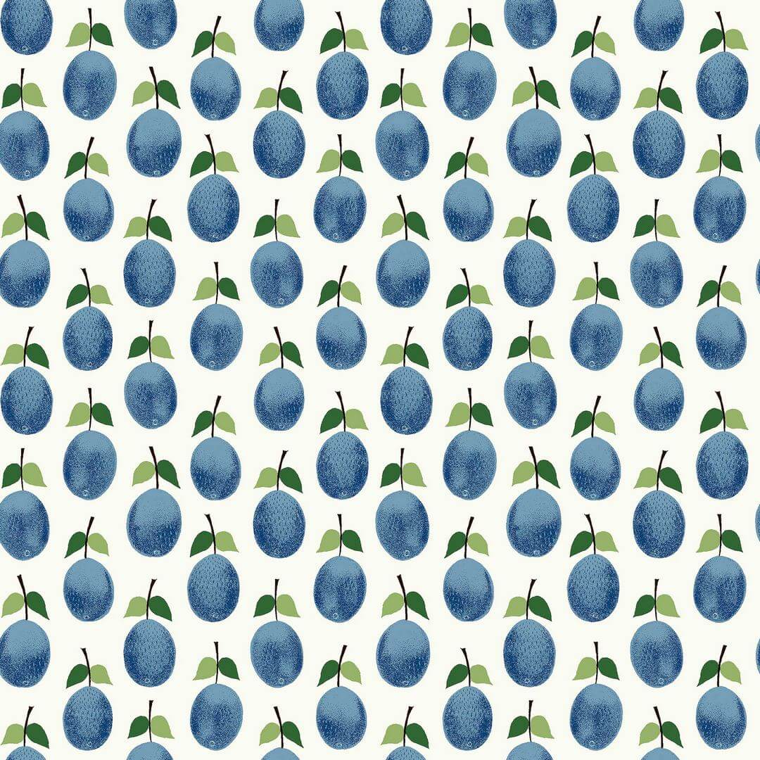 Tapeta śliwki Boras Tapeter 1974 Stig Lindberg Prunus Scandinavian Designers