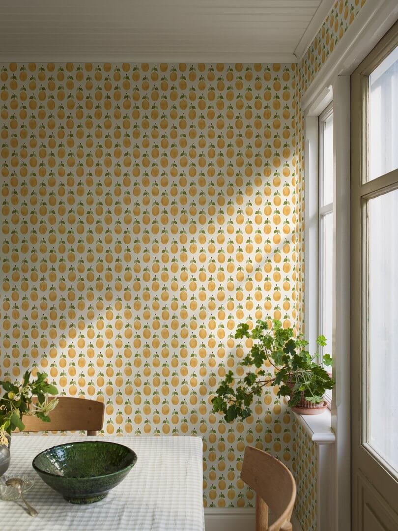 Tapeta śliwki Boras Tapeter 1975 Stig Lindberg Prunus Scandinavian Designers