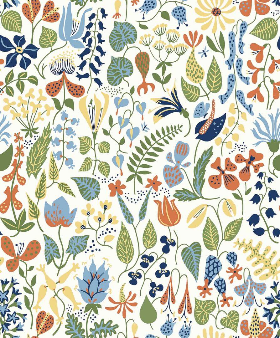 Tapeta roślinna Boras Tapeter 1978 Stig Lindberg Herbarium Scandinavian Designers